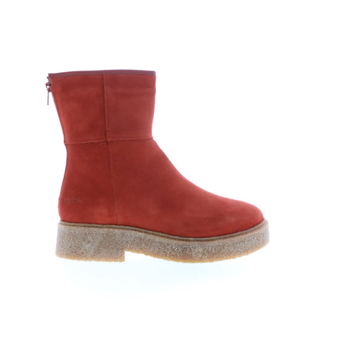 Bos. & Co. Sammy Womens Orange Suede Zipper Casual Dress Boots
