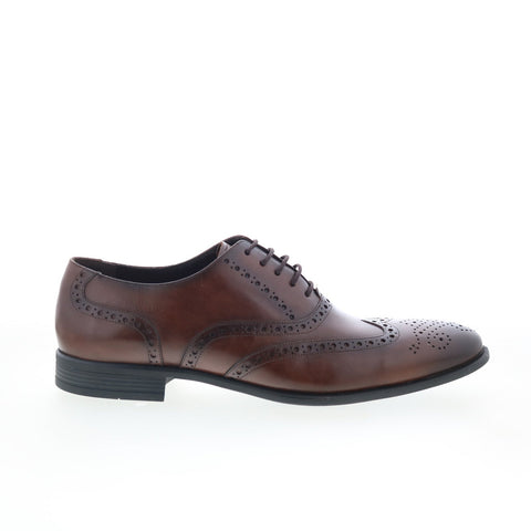 Studio Belvedere Samuel Mens Brown Leather Oxfords Wingtip & Brogue Shoes