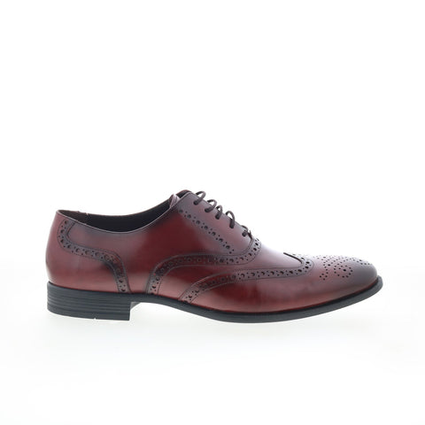 Studio Belvedere Samuel Mens Burgundy Leather Oxfords Wingtip & Brogue Shoes