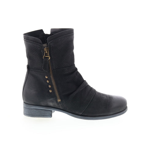 Miz Mooz Sandi Womens Black Leather Zipper Casual Dress Boots