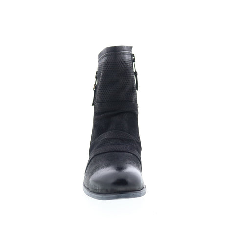 Miz Mooz Sandi Womens Black Leather Zipper Casual Dress Boots