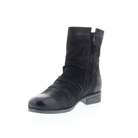 Miz Mooz Sandi Womens Black Leather Zipper Casual Dress Boots