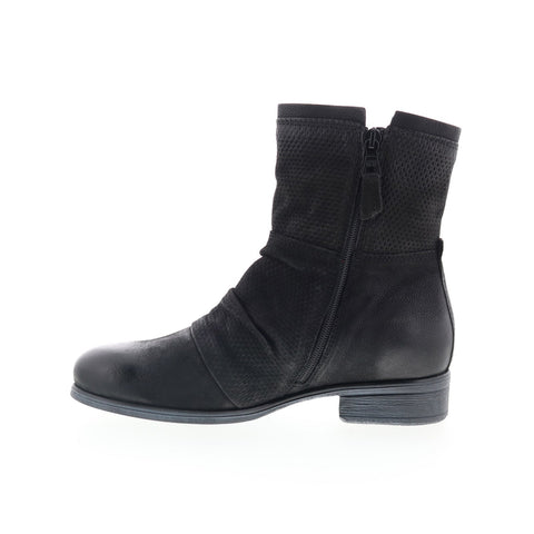 Miz Mooz Sandi Womens Black Leather Zipper Casual Dress Boots