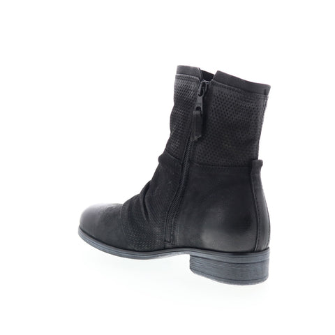 Miz Mooz Sandi Womens Black Leather Zipper Casual Dress Boots
