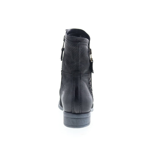 Miz Mooz Sandi Womens Black Leather Zipper Casual Dress Boots