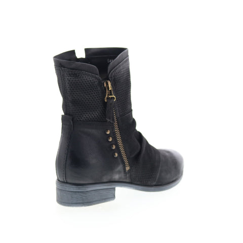 Miz Mooz Sandi Womens Black Leather Zipper Casual Dress Boots