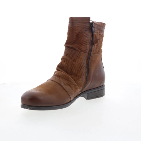 Miz Mooz Sandi Womens Brown Leather Zipper Ankle & Booties Boots