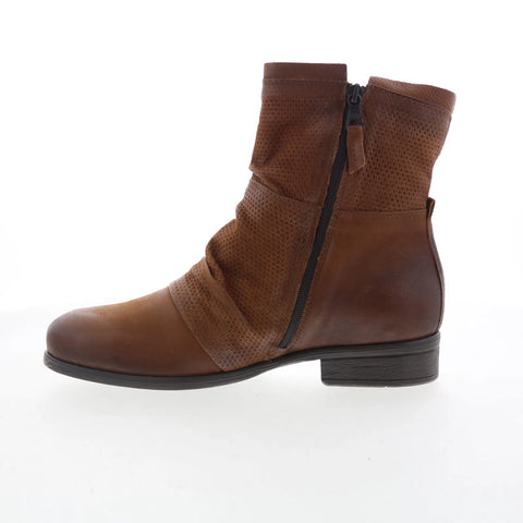 Miz Mooz Sandi Womens Brown Leather Zipper Ankle & Booties Boots