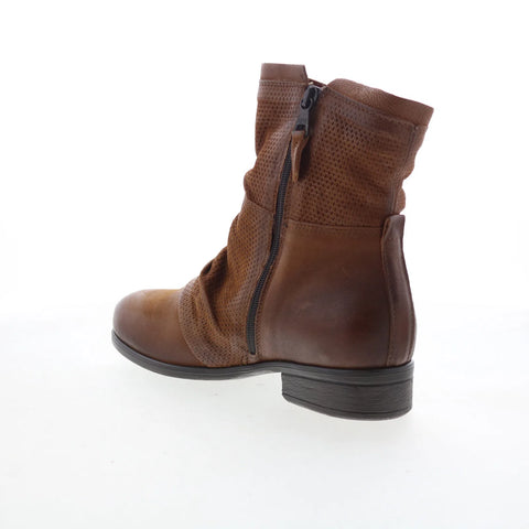 Miz Mooz Sandi Womens Brown Leather Zipper Ankle & Booties Boots