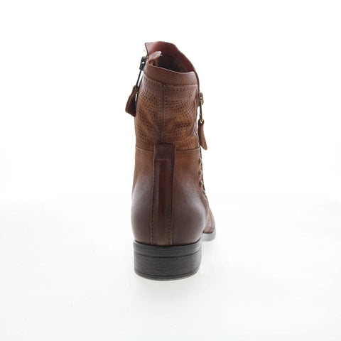 Miz Mooz Sandi Womens Brown Leather Zipper Ankle & Booties Boots
