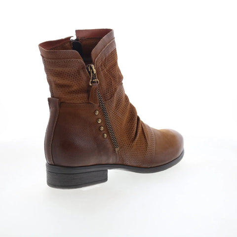 Miz Mooz Sandi Womens Brown Leather Zipper Ankle & Booties Boots