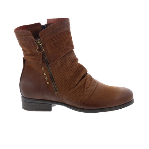 Miz Mooz Sandi Womens Brown Leather Zipper Ankle & Booties Boots