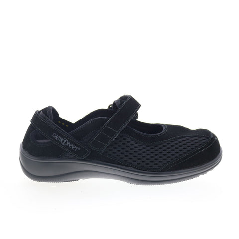 Orthofeet Sanibel SANIBEL Womens Black Extra Extra Wide 6E Mary Jane Flats Shoes
