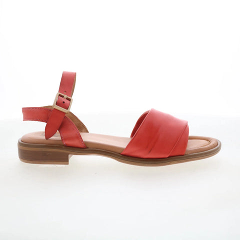 Miz Mooz Sanna Womens Orange Leather Hook & Loop Strap Sandals Shoes
