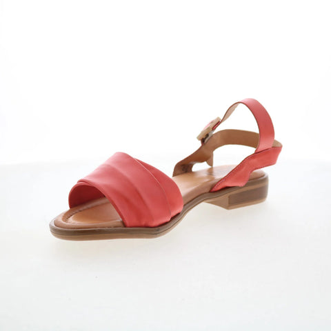 Miz Mooz Sanna Womens Orange Leather Hook & Loop Strap Sandals Shoes