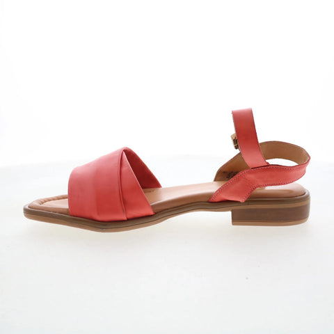 Miz Mooz Sanna Womens Orange Leather Hook & Loop Strap Sandals Shoes