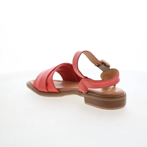 Miz Mooz Sanna Womens Orange Leather Hook & Loop Strap Sandals Shoes