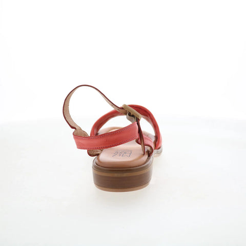 Miz Mooz Sanna Womens Orange Leather Hook & Loop Strap Sandals Shoes