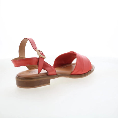 Miz Mooz Sanna Womens Orange Leather Hook & Loop Strap Sandals Shoes