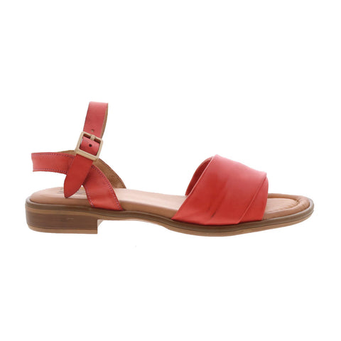 Miz Mooz Sanna Womens Orange Leather Hook & Loop Strap Sandals Shoes