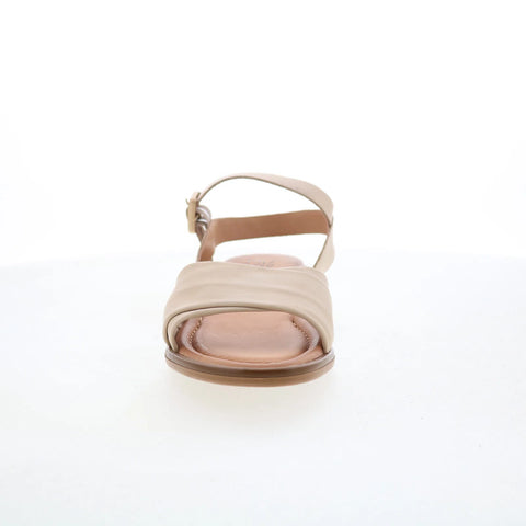 Miz Mooz Sanna Womens Beige Leather Hook & Loop Strap Sandals Shoes