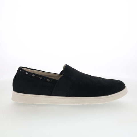 Spenco Santa Barbara SP1126BLK Womens Black Canvas Loafer Slippers Shoes