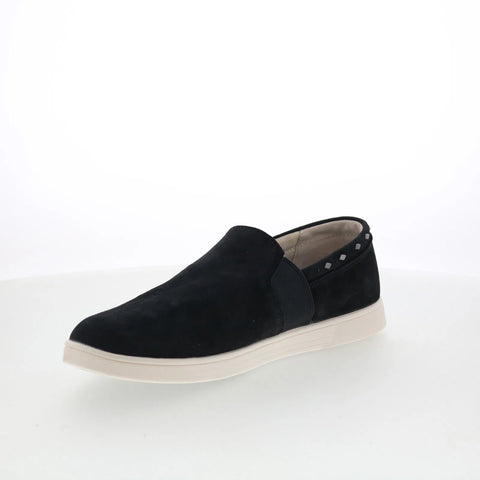 Spenco Santa Barbara SP1126BLK Womens Black Canvas Loafer Slippers Shoes