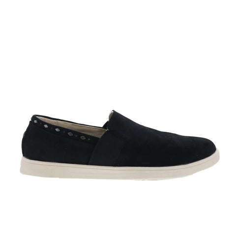 Spenco Santa Barbara SP1126BLK Womens Black Canvas Loafer Slippers Shoes
