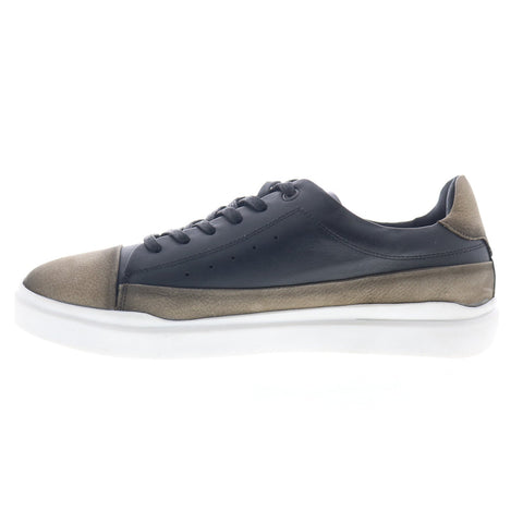 Studio Belvedere Santini Mens Black Leather Lace Up Lifestyle Sneakers Shoes
