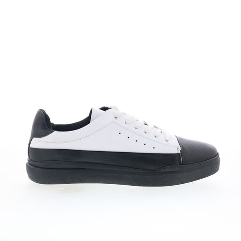 Studio Belvedere Santini Mens White Leather Lace Up Lifestyle Sneakers Shoes