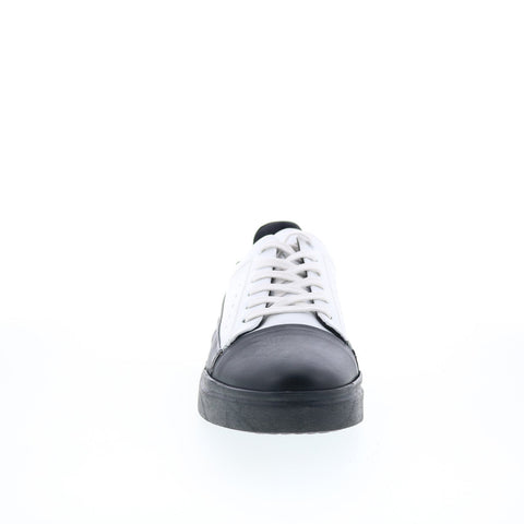 Studio Belvedere Santini Mens White Leather Lace Up Lifestyle Sneakers Shoes