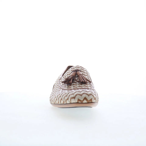 Mezlan Sants Woven Two-Tone Tassel Mens Beige Loafers Casual Shoes