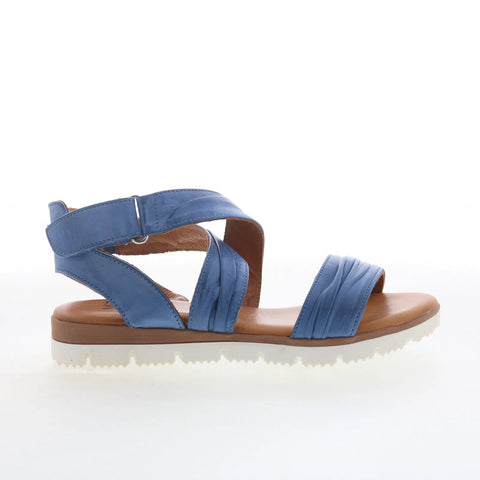 Miz Mooz Sara Womens Blue Leather Strap Strap Sandals Shoes