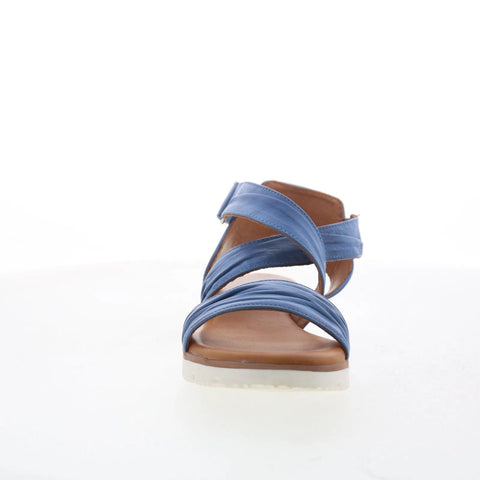 Miz Mooz Sara Womens Blue Leather Strap Strap Sandals Shoes