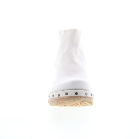 A.S. 98 Savina Womens White Leather Zipper Ankle & Booties Boots
