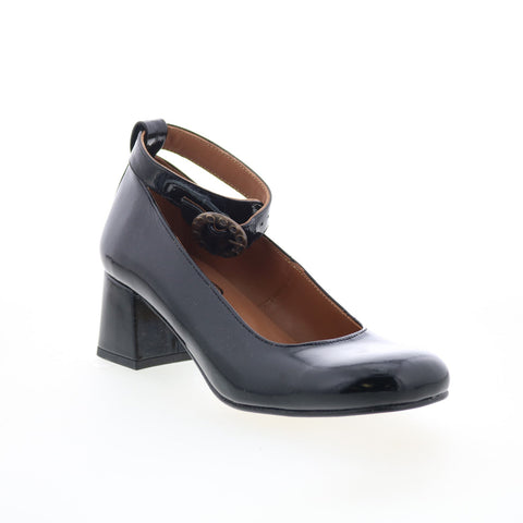 Fly London Sazi SAZI082FLY-000 Womens Black Leather Strap Pumps Heels Shoes