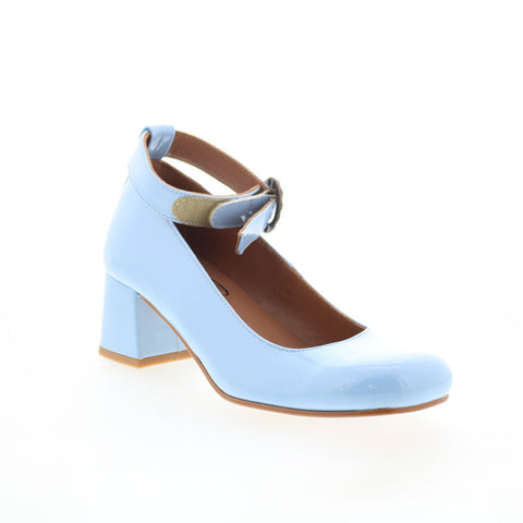 Fly London Sazi SAZI082FLY-001 Womens Blue Leather Strap Pumps Heels Shoes