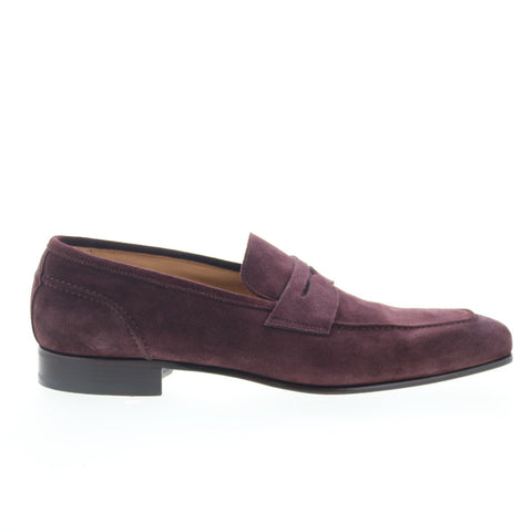 Di Bianco SBF405 Mens Burgundy Suede Slip On Loafers & Slip Ons Penny