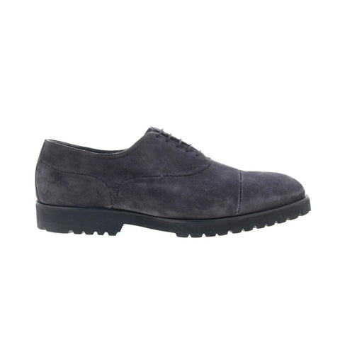 Di Bianco Scala Mens Gray Suede Oxfords & Lace Ups Cap Toe Shoes