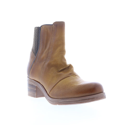 Miz Mooz Scarlett Womens Brown Leather Zipper Ankle & Booties Boots