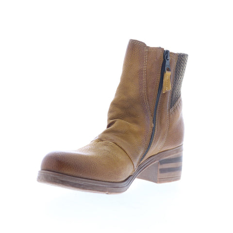 Miz Mooz Scarlett Womens Brown Leather Zipper Ankle & Booties Boots