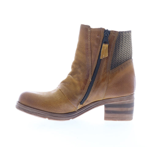 Miz Mooz Scarlett Womens Brown Leather Zipper Ankle & Booties Boots