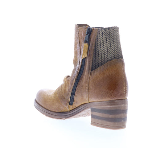 Miz Mooz Scarlett Womens Brown Leather Zipper Ankle & Booties Boots
