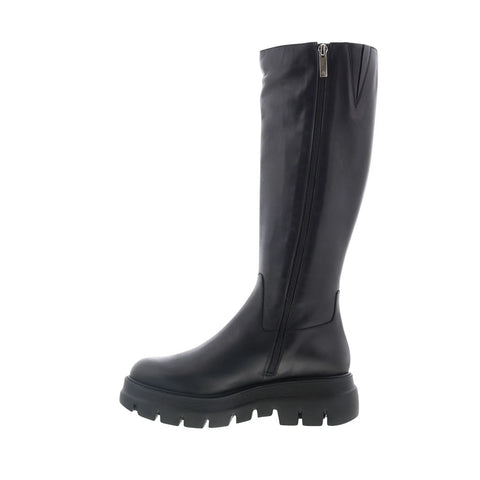 Aquatalia Scilla L491001 Womens Black Leather Zipper Knee High Boots