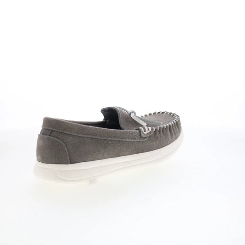 Minnetonka Scout 61027 Womens Gray Suede Slip On Loafer Flats Shoes