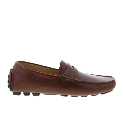 Di Bianco SD601 Mens Brown Leather Slip On Loafers & Slip Ons Moccasin Shoes