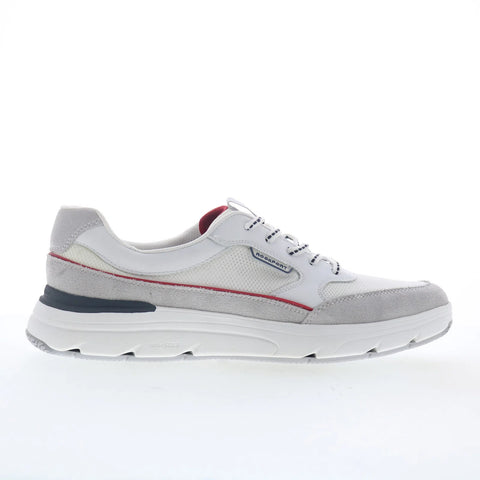 Rockport Seabrook RMSEABROOK Mens White Wide Suede Lifestyle Sneakers Shoes