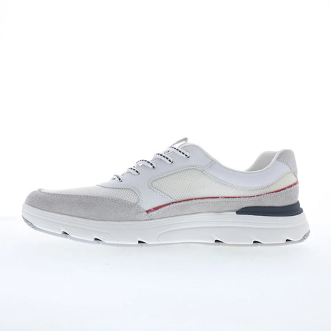 Rockport Seabrook RMSEABROOK Mens White Wide Suede Lifestyle Sneakers Shoes