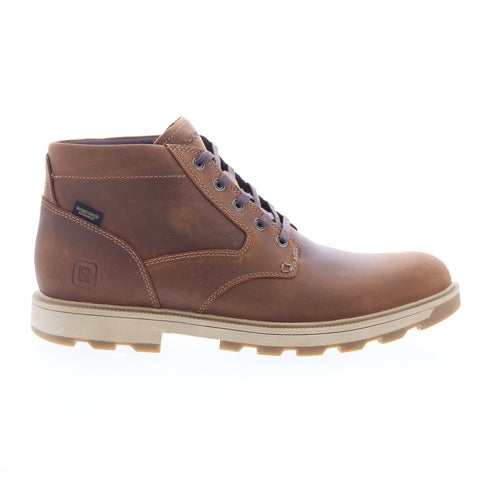 Rockport Seamus SEAMUS Mens Brown Leather Lace Up Casual Dress Boots