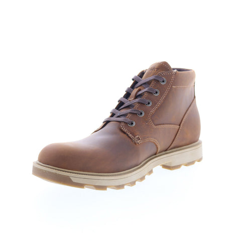 Rockport Seamus Mens Brown Wide Leather Lace Up Casual Dress Boots